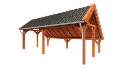 Trendhout Kapschuur de Hoeve XL 770x440 cm- Kapschuurdak- Onbehandeld lariks Douglas hout- Trendhout