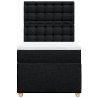 Boxspring met matras stof zwart 140x200 cm - thumbnail