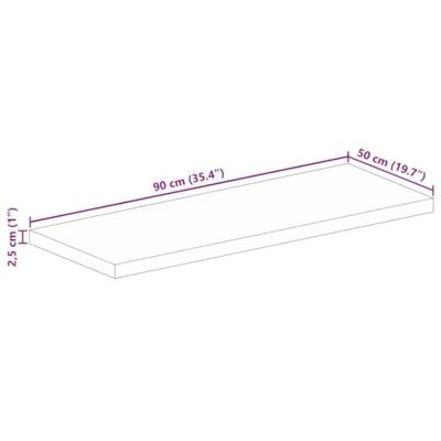 Tafelblad rechthoekig 90x50x2,5 cm massief acaciahout