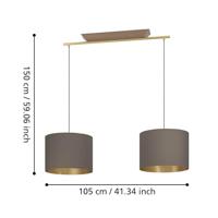 Stars of Light 2-lichts hanglampSantandria goud met bruine kap - 390336 - thumbnail