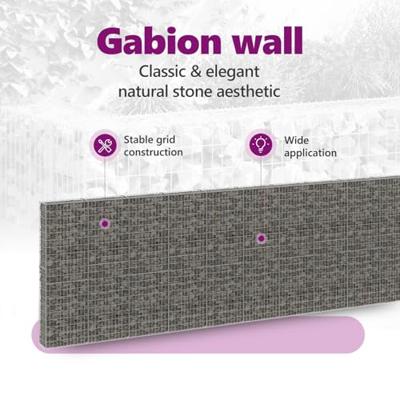 VidaXL Schanskorfmuur met deksels 300x30x50 cm gegalvaniseerd staal