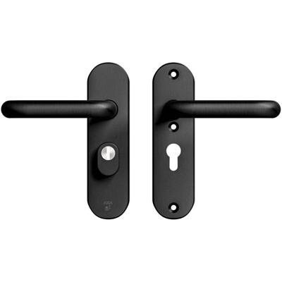 AXA AXA Oval Plus veiligheidsbeslag achterdeur kortschild U kruk/kruk PC55 met kerntrekbeveiliging SKG3 - aluminium/zwart AXA AXA Oval Plus veiligheidsbeslag achterdeur kortschild U kruk/kruk PC55 met kerntrekbeveiliging SKG3 - aluminium/zwart