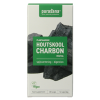 Purasana Plantaardige houtskool vegan 120 Vegetarische capsules - thumbnail