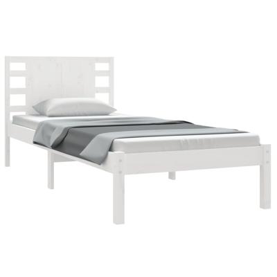 Bedframe massief hout wit 120x190 cm Bedframe massief hout wit 120x190 cm
