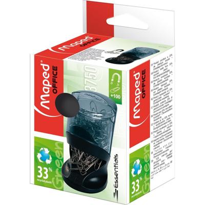 Maped papierklemhouder Essentials Green, grijs/zwart, met 100 paperclips Maped papierklemhouder Essentials Green, grijs/zwart, met 100 paperclips