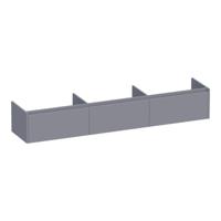Brauer Embrace - Onderkast - 220 cm - met 3 Softclose Lades Greeploos en 0 cm - Sifon Uitsparingen - Mat Grijs - thumbnail