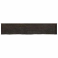 VidaXL Wastafelblad 200x40x(2-6) cm behandeld massief hout donkerbruin - thumbnail