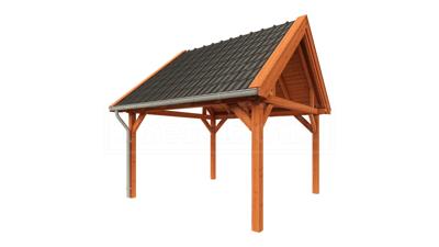 Trendhout Zadeldak XL overkapping 415x440 cm Lariks/Douglas blank- Zadeldak- Hout- Trendhout