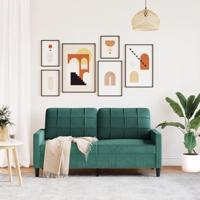 Tweezitsbank 140 cm fluweel donkergroen - thumbnail
