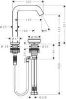 Hansgrohe Tecturis S 2-gats wastafelkraan 150 CoolStart met waste, mat wit - thumbnail