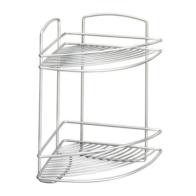 Metaltex onda badkamer-hoekrek 2 etages 22x22x35 cm zilver Metaltex onda badkamer-hoekrek 2 etages 22x22x35 cm zilver