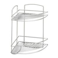 Metaltex onda badkamer-hoekrek 2 etages 22x22x35 cm zilver - thumbnail
