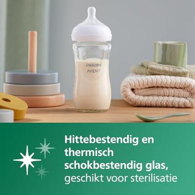 Philips AVENT Natural Response 3 glazen flessen + fopspeenset doorzichtig - thumbnail