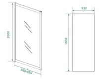 Saqu Sturdy douchecabine met schuifdeur incl. antikalk 110x100x200cm mat zwart - thumbnail