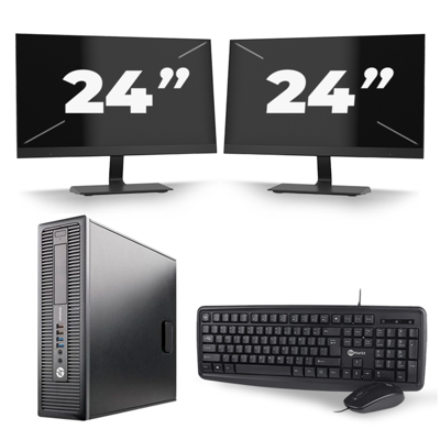 HP EliteDesk 800 G1 SFF - Intel Core i5-4e Generatie - 8GB RAM - 256GB SSD - Windows 10 + 2x 24 inch Monitor HP EliteDesk 800 G1 SFF - Intel Core i5-4e Generatie - 8GB RAM - 256GB SSD - Windows 10 + 2x 24 inch Monitor