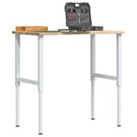 Werkbank 100x60x(71,5-98) cm massief eikenhout - thumbnail