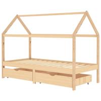 Kinderbedframe met lades massief grenenhout 90x200 cm - thumbnail