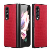 Lunso - Croco patroon cover hoes - Samsung Galaxy Z Fold3 - Rood - thumbnail