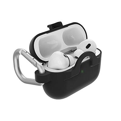 Otterbox Soft Touch-koptelefoonhoes voor AirPods Pro 1e gen 2019/2e gen 2022, schokbestendig, valbestendig, ultradun, kras- en krasbeschermhoes voor Apple AirPods, inclusief karabijnhaak, Zwart