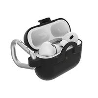 Otterbox Soft Touch-koptelefoonhoes voor AirPods Pro 1e gen 2019/2e gen 2022, schokbestendig, valbestendig, ultradun, kras- en krasbeschermhoes voor Apple AirPods, inclusief karabijnhaak, Zwart - thumbnail