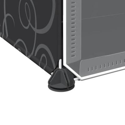 Opbergmeubel met 9 vakken en deuren polypropeen zwart