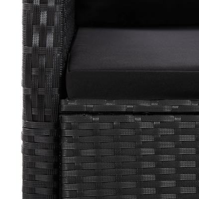 7-delige Tuinset met kussens poly rattan zwart - thumbnail