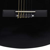 VidaXL Gitaar klassiek beginner en kinderen 1/2 34" zwart - thumbnail