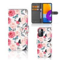 Samsung Galaxy M52 Hoesje Butterfly Roses - thumbnail