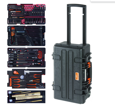 Bahco Gereedschapskoffer (gevuld) 194-delig Luchtvaartmonteur, Electricien, Handwerker, Doe-het-zelver, Technicus, Universeel, Voertuig, Leerling (b x h x d)