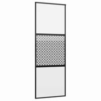 Schuifdeur Zwart 76 x 205 cm Verstevigd glas, Aluminium - thumbnail