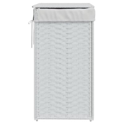 VidaXL Wasmand met deksel 46x33x60 cm poly rattan wit