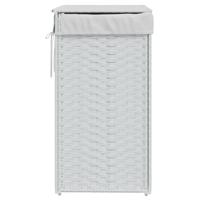 VidaXL Wasmand met deksel 46x33x60 cm poly rattan wit - thumbnail