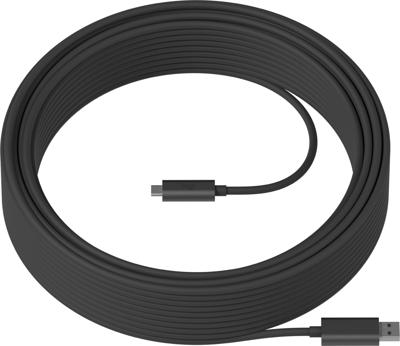 Logitech Strong USB-kabel 25m USB 3.2 Gen 2 (3.1 Gen 2) USB A USB C zwart