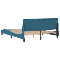 Bedframe met hoofdeinde fluweel blauw 160x200 cm - thumbnail