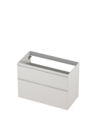 INK - Onderkast 2 Laden Greeploos Gelakt 45gr A-symmetrisch - 900x450x650 Mm - Hoogglans Wit - thumbnail