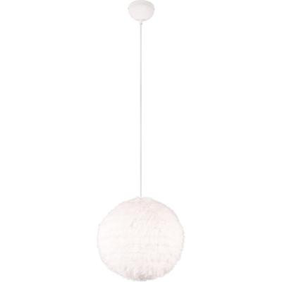 LED Hanglamp Taupe - Synthetisch Pluche - E27 Fitting - 1-lichts - Rond