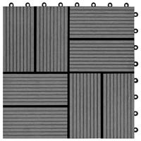 VidaXL Terrastegels 30x30 cm 1 m² hkc grijs 11 st - thumbnail