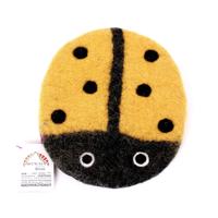 Ronde Vilten Onderzetter Geel Lieveheersbeestje - thumbnail