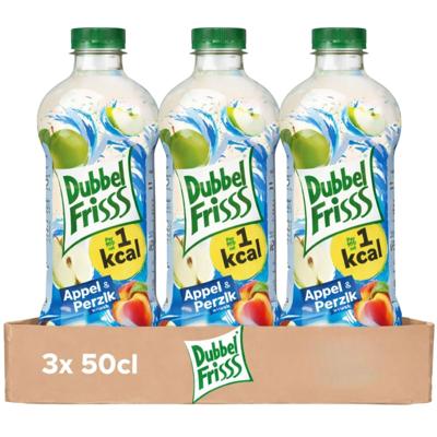 DubbelFrisss appel perzik 1kcal pet (6x 50cl)