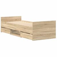 Bedframe met hoofd- en voeteneinde sonoma eikenkleur 90x200 cm - thumbnail