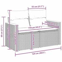 Tuinbankenset 13 pcs Beige poly rattan - thumbnail