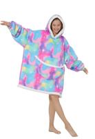 Draagbare deken met capuchon & mouwen - Tie-dye - thumbnail