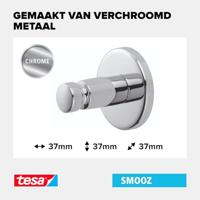 tesa SMOOZ Plakhaken (l x b x h) 37 x 37 x 37 mm Chroom (glanzend) Inhoud: 1 stuk(s) - thumbnail