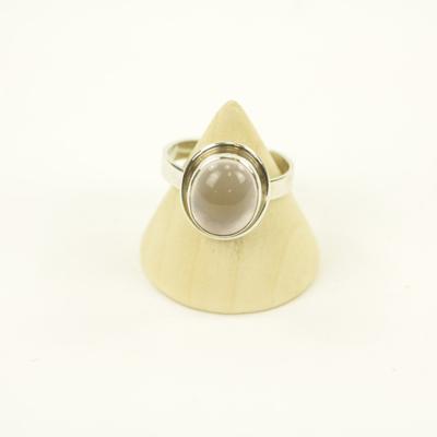 Zilveren Ring met Rozenkwarts Maat 18,5 Verstelbaar - Model 3 (Sterling Zilver 925)