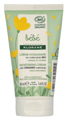 Klorane Bebe Bio Moisturising Cream 50 ml Vochtinbrengende crème