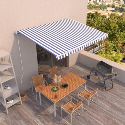 Luifel automatisch uittrekbaar 400x350 cm blauw en wit