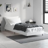 Bedframe bewerkt hout hoogglans wit 75x190 cm - thumbnail