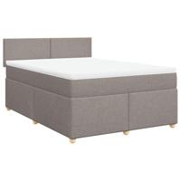 Boxspring met matras stof taupe 140x190 cm - thumbnail