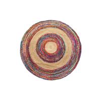 Tapijt DKD Home Decor Polyester Katoen Multicolour Jute (200 x 200 x 0,7 cm) - thumbnail