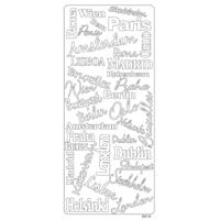 Vaessen Creative • sticker 10x23cm 10pcs goud diverse teksten met hoofdsteden - thumbnail